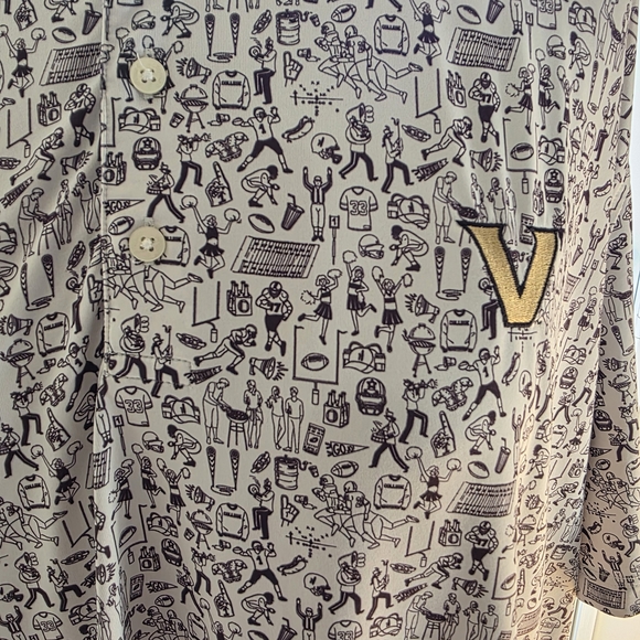 Patterned Button-Up Shirt with Logo - Picture 2 of 4